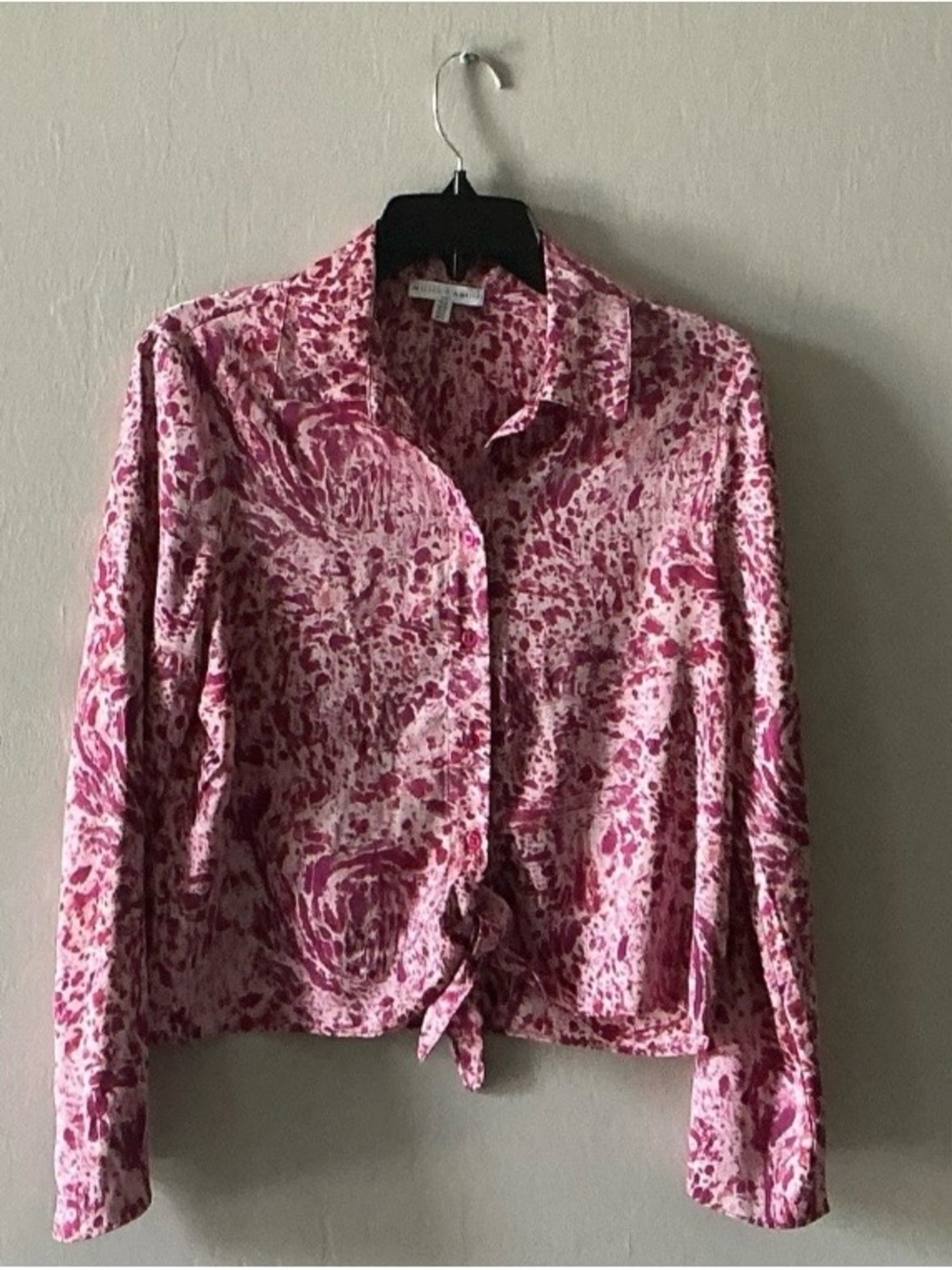 Maison d'Amélie S Blouse Pink Abstract Parisian Chic Retro Whimsigoth Eclectic